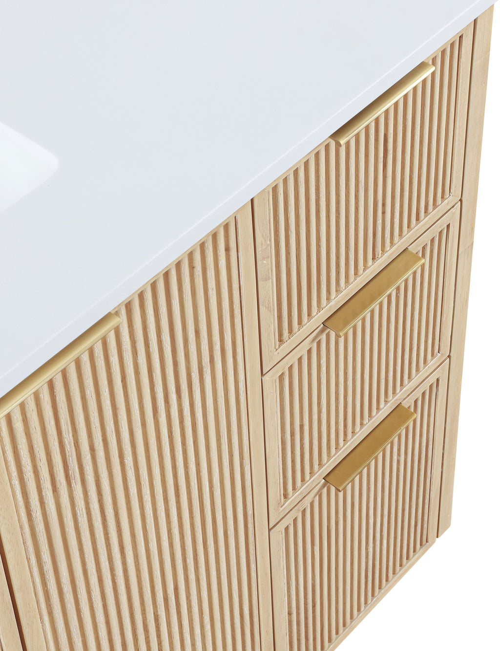 Willard 48" White Engineered Stone And Solid Wood Bathroom Vanity