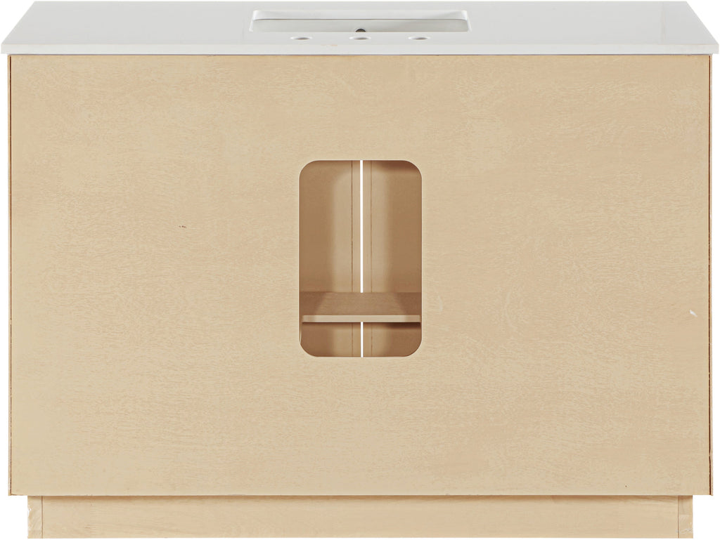 Willard 48" White Engineered Stone And Solid Wood Bathroom Vanity