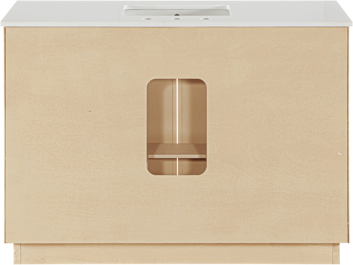 Willard 48" White Engineered Stone And Solid Wood Bathroom Vanity