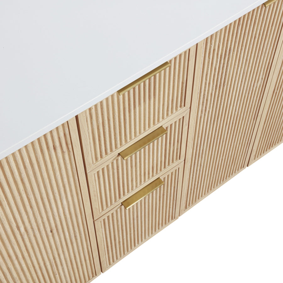 Willard 60" White Engineered Stone And Solid Wood Bathroom Vanity
