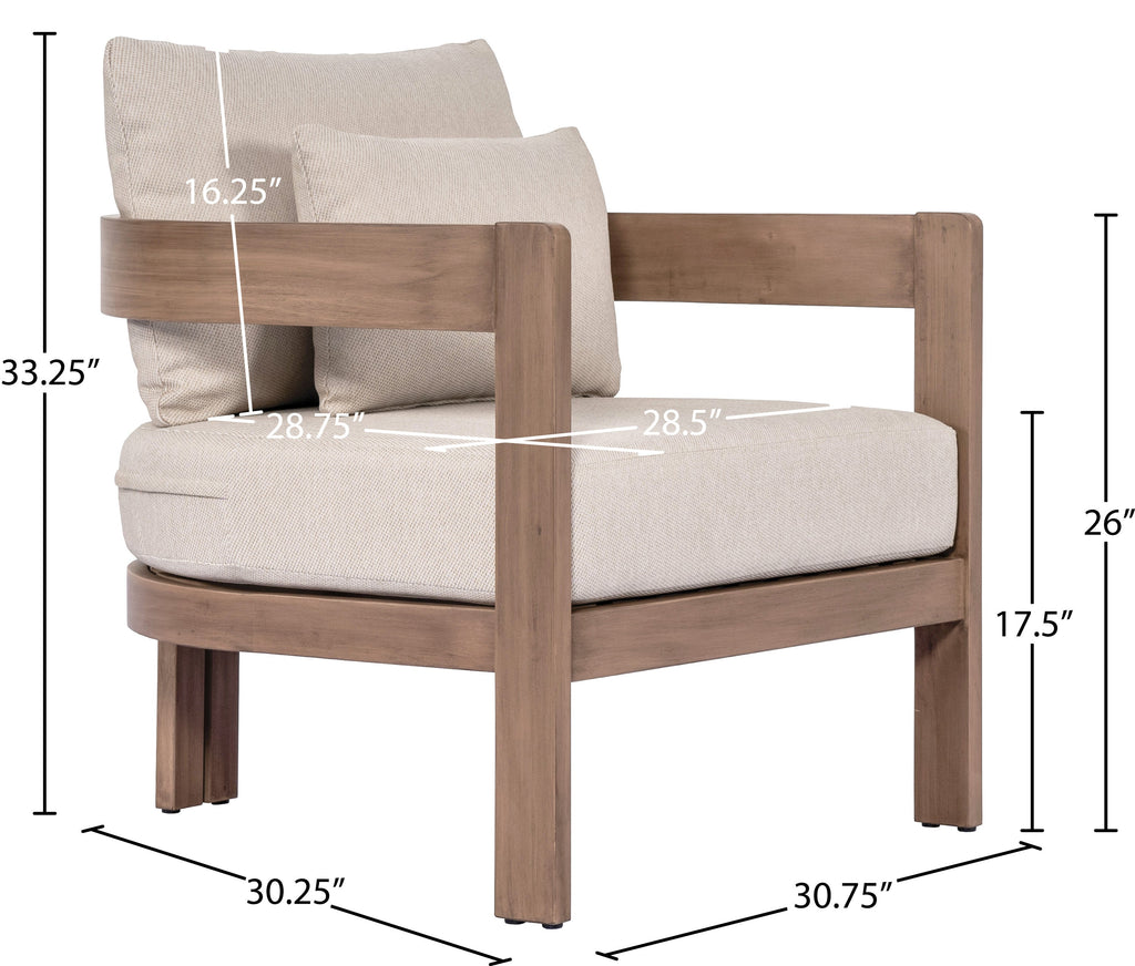 Newport Water Resistant Fabric Upholstered Outdoor Patio Chair