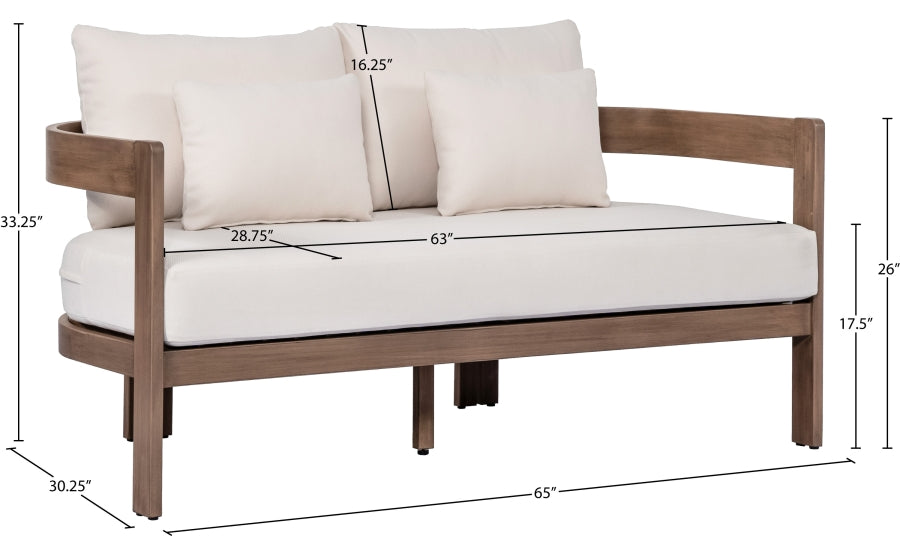 Newport Water Resistant Fabric Upholstered Outdoor Patio Loveseat