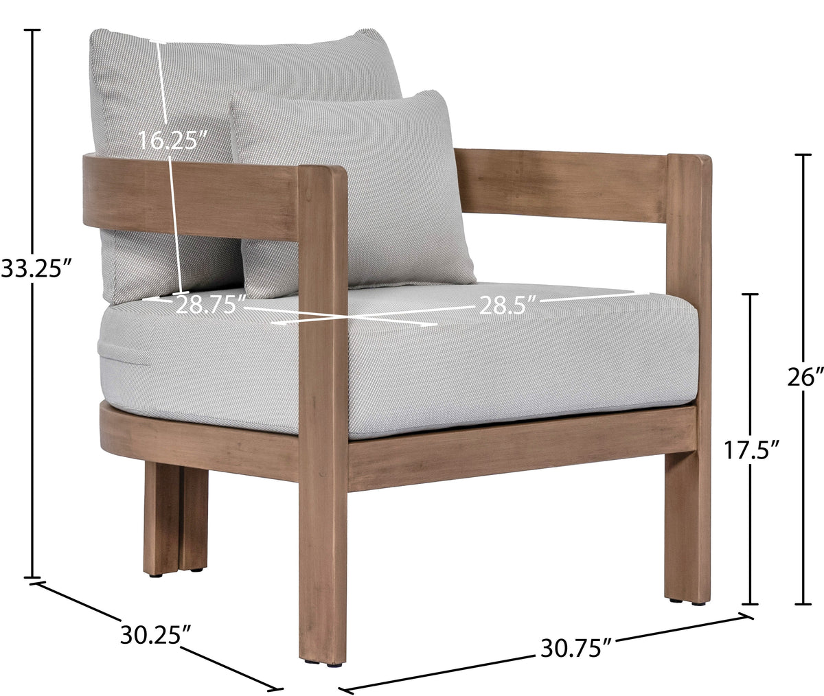 Newport Water Resistant Fabric Upholstered Outdoor Patio Chair