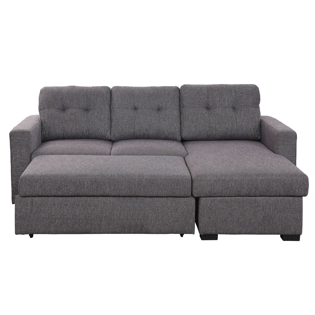 Tyson 93" Sectional Sofa w/Bed & Storage in Charcoal