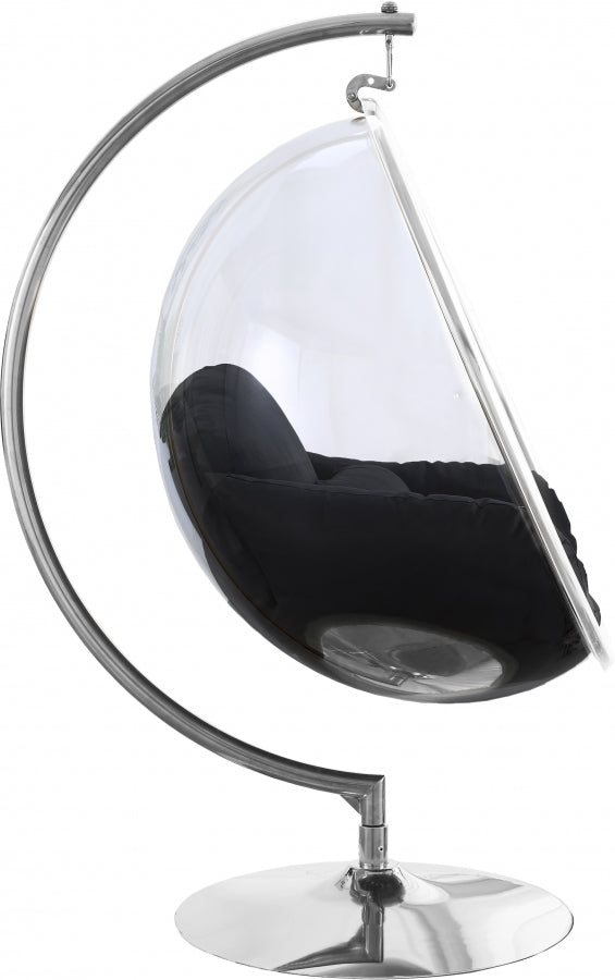 Luna Acrylic And Fabric Upholstered Swing Bubble Accent Chair