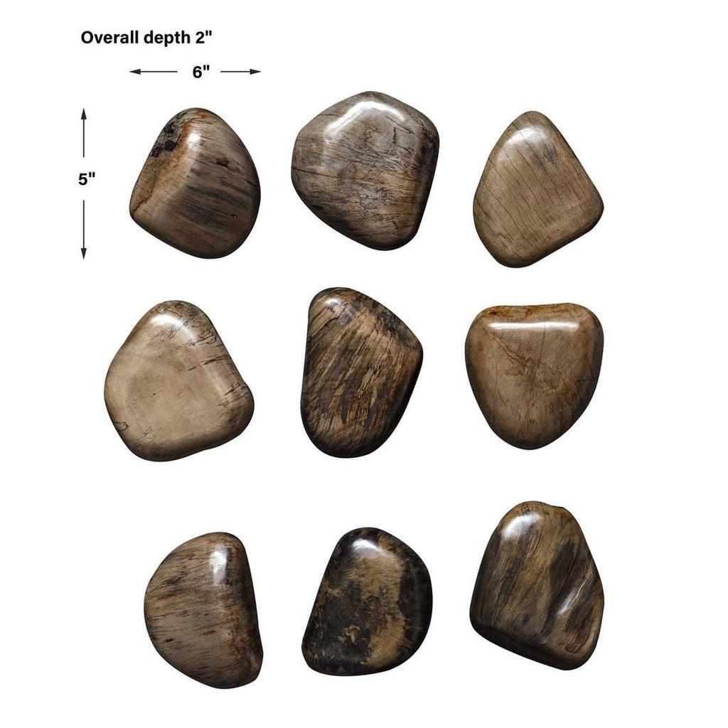 Pebbles Wood Wall Decor, S/9