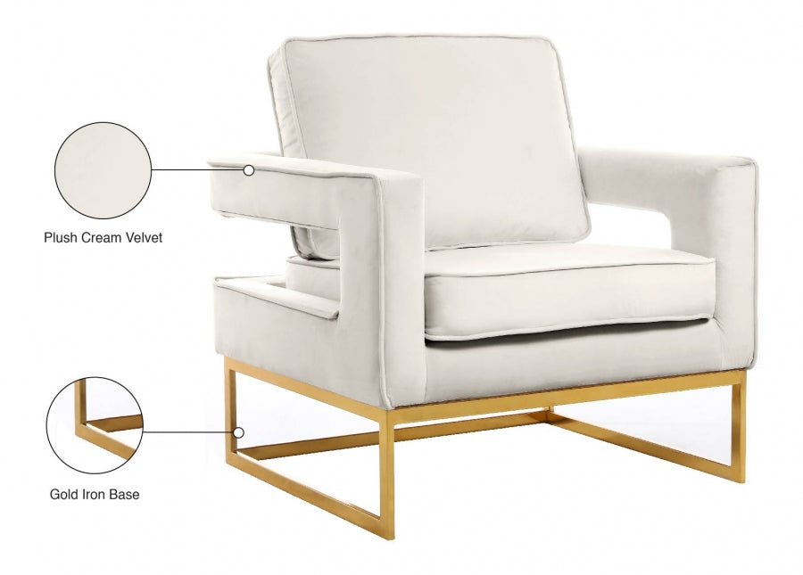 Noah Velvet Upholstered Accent Chair