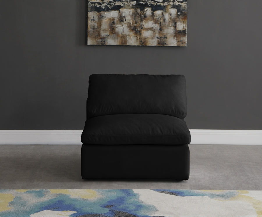 Plush Velvet Upholstered Standard Comfort Modular Armless Chair