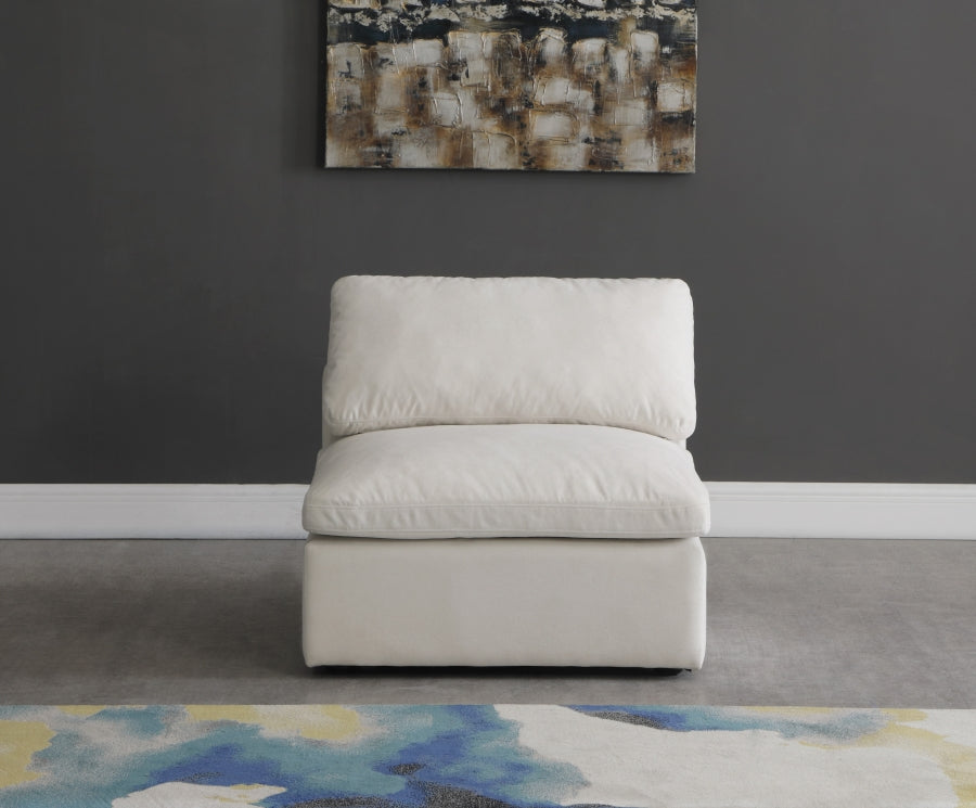 Plush Velvet Upholstered Standard Comfort Modular Armless Chair