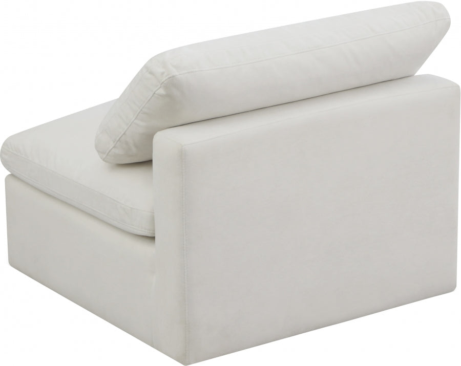 Plush Velvet Upholstered Standard Comfort Modular Armless Chair