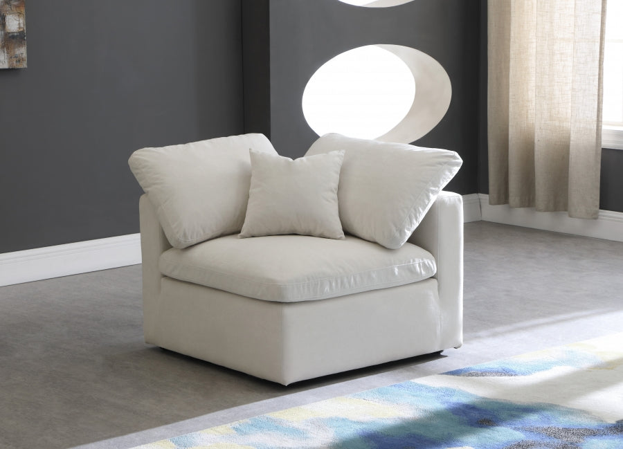 Plush Velvet Upholstered Standard Comfort Modular Corner Chair