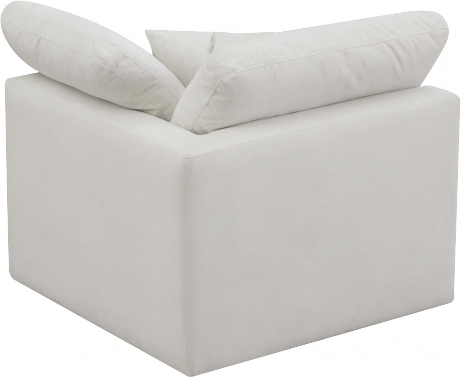 Plush Velvet Upholstered Standard Comfort Modular Corner Chair