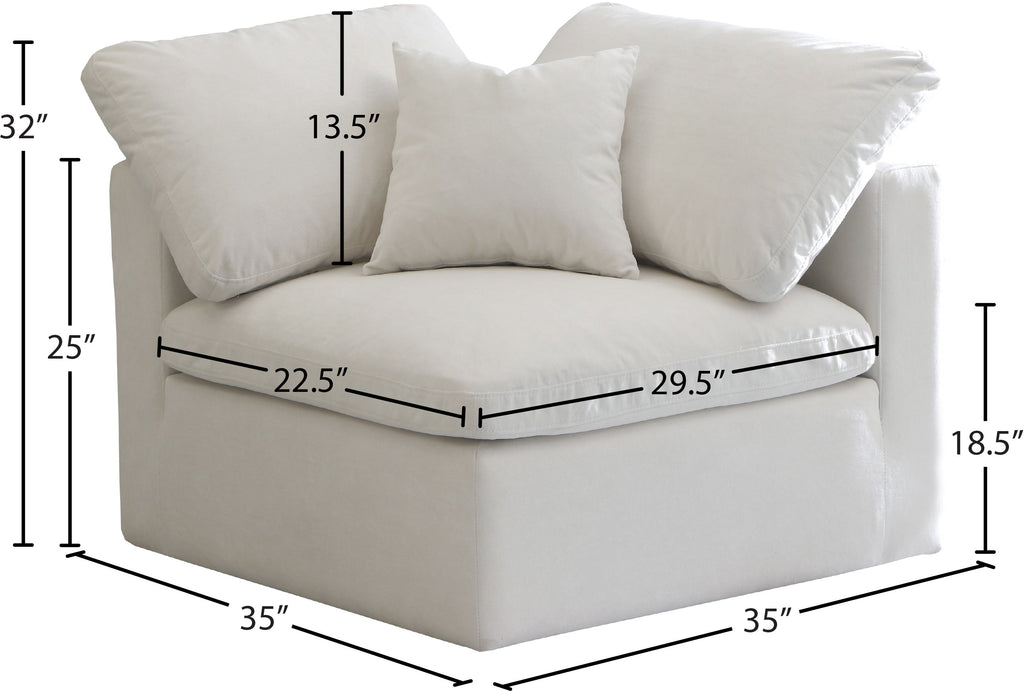 Plush Velvet Upholstered Standard Comfort Modular Corner Chair