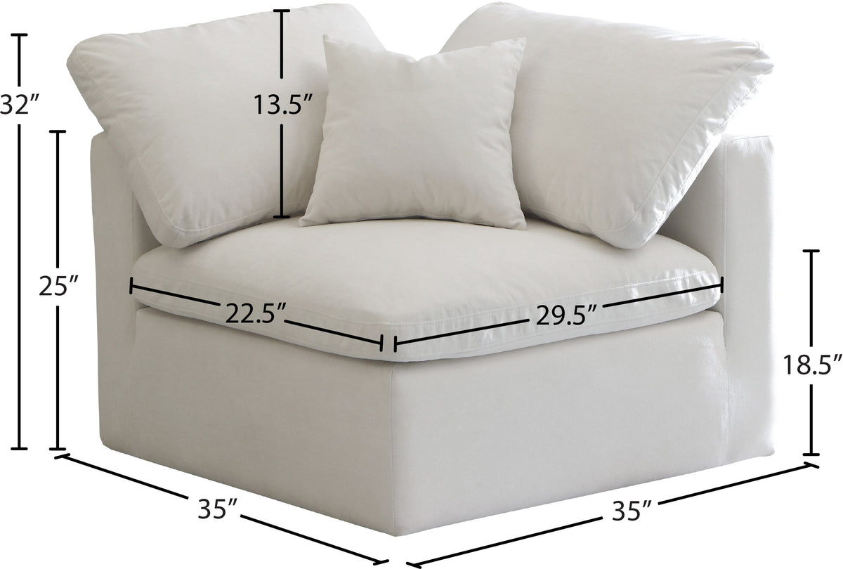 Plush Velvet Upholstered Standard Comfort Modular Corner Chair