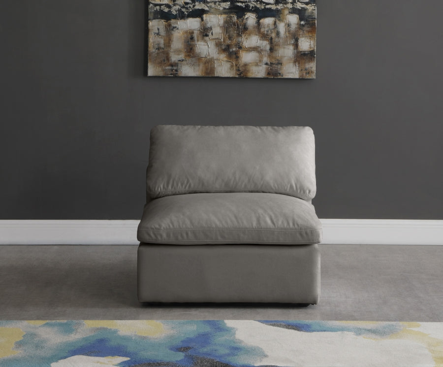 Plush Velvet Upholstered Standard Comfort Modular Armless Chair