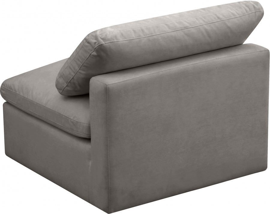 Plush Velvet Upholstered Standard Comfort Modular Armless Chair