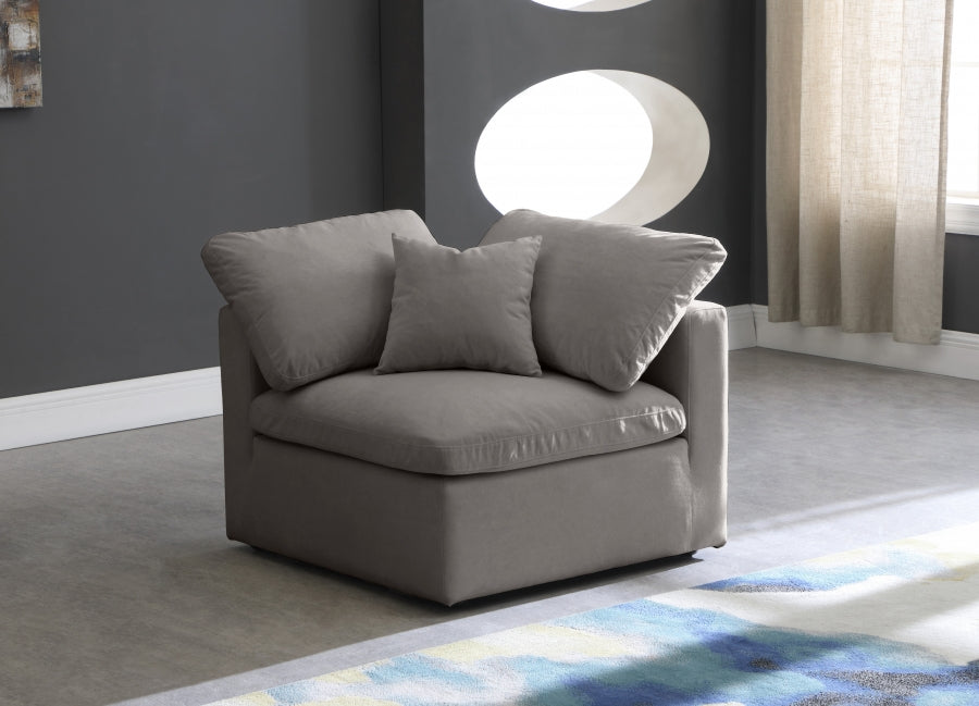 Plush Velvet Upholstered Standard Comfort Modular Corner Chair