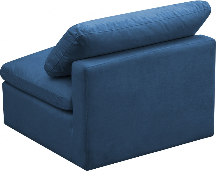 Plush Velvet Upholstered Standard Comfort Modular Armless Chair