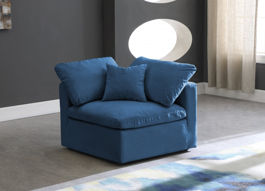 Plush Velvet Upholstered Standard Comfort Modular Corner Chair