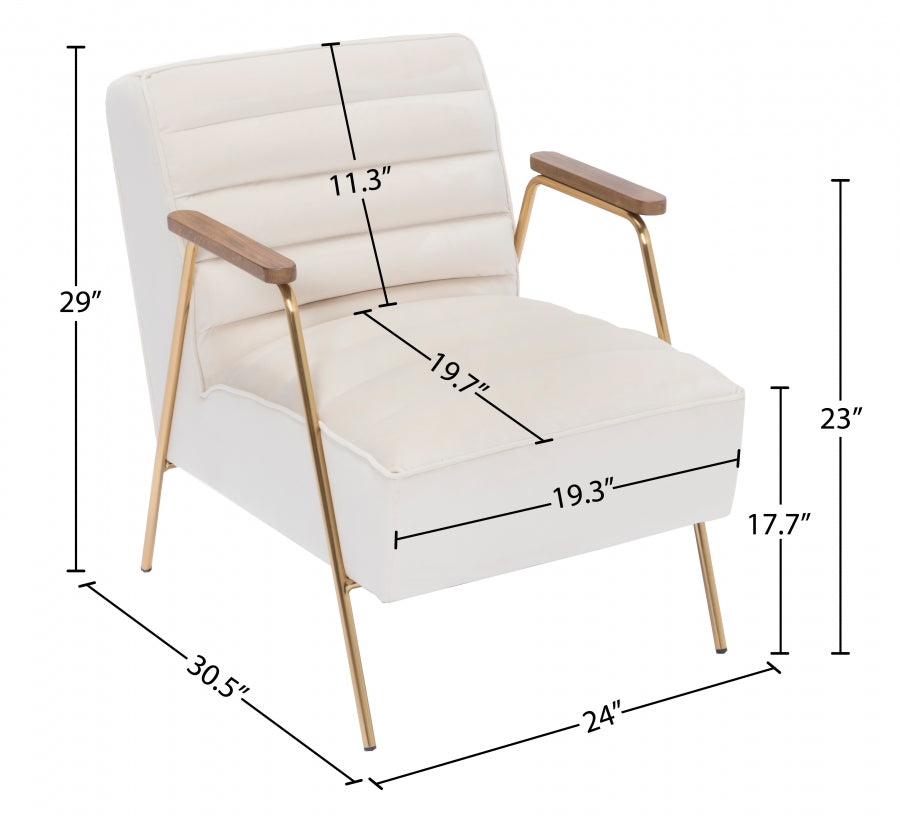 Woodford Velvet Upholstered Accent Chair
