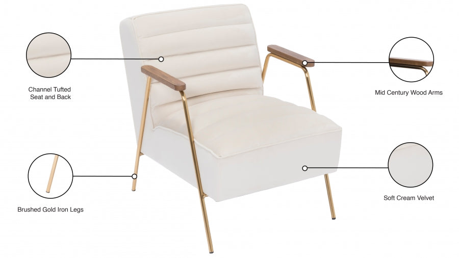 Woodford Velvet Upholstered Accent Chair