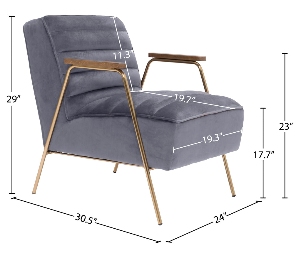 Woodford Velvet Upholstered Accent Chair