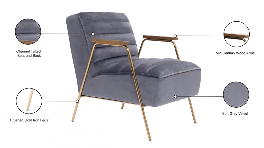 Woodford Velvet Upholstered Accent Chair