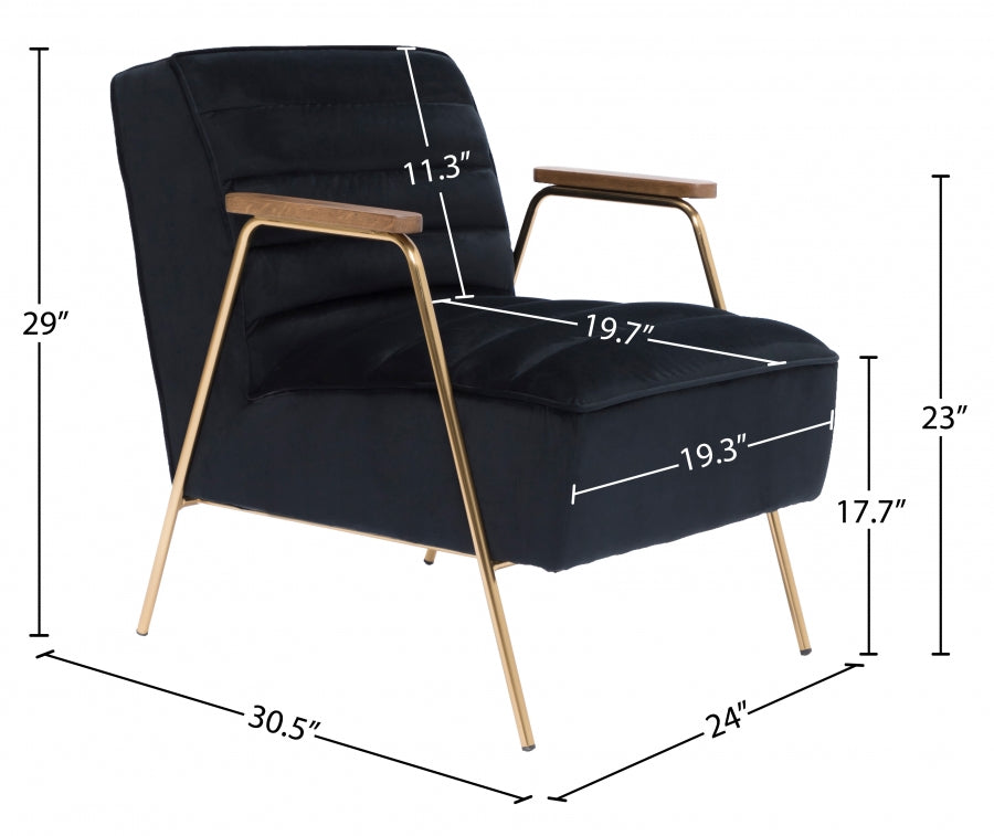 Woodford Velvet Upholstered Accent Chair