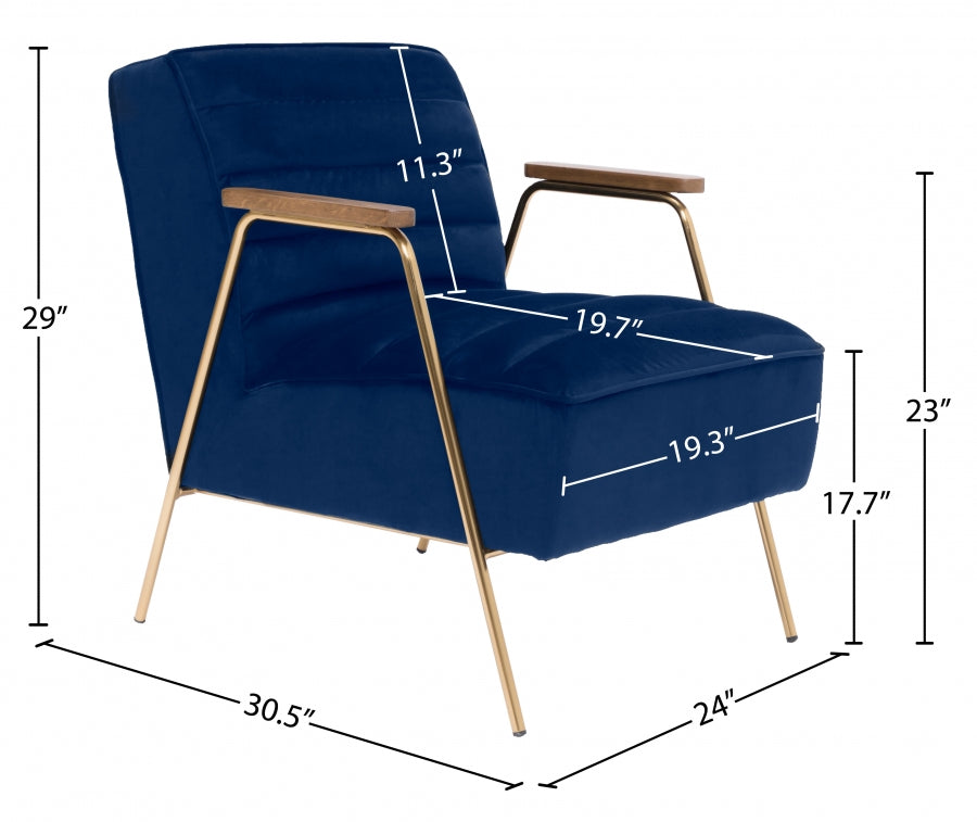 Woodford Velvet Upholstered Accent Chair