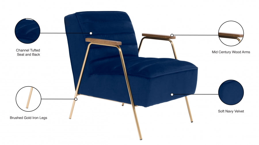 Woodford Velvet Upholstered Accent Chair