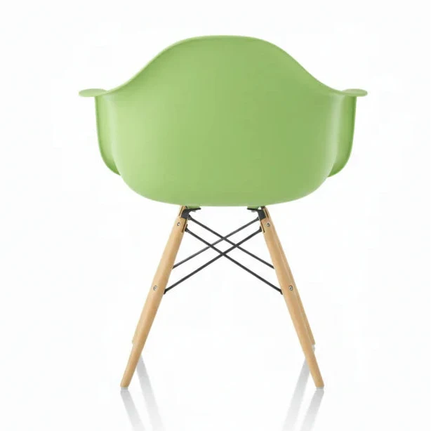 Eames Molded Plastic Armchair (Natural Wood Legs)