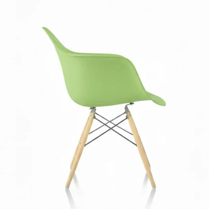 Eames Molded Plastic Armchair (Natural Wood Legs)