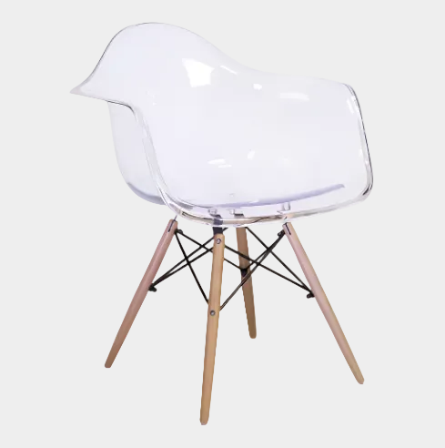 Eames Molded Plastic Armchair (Natural Wood Legs)