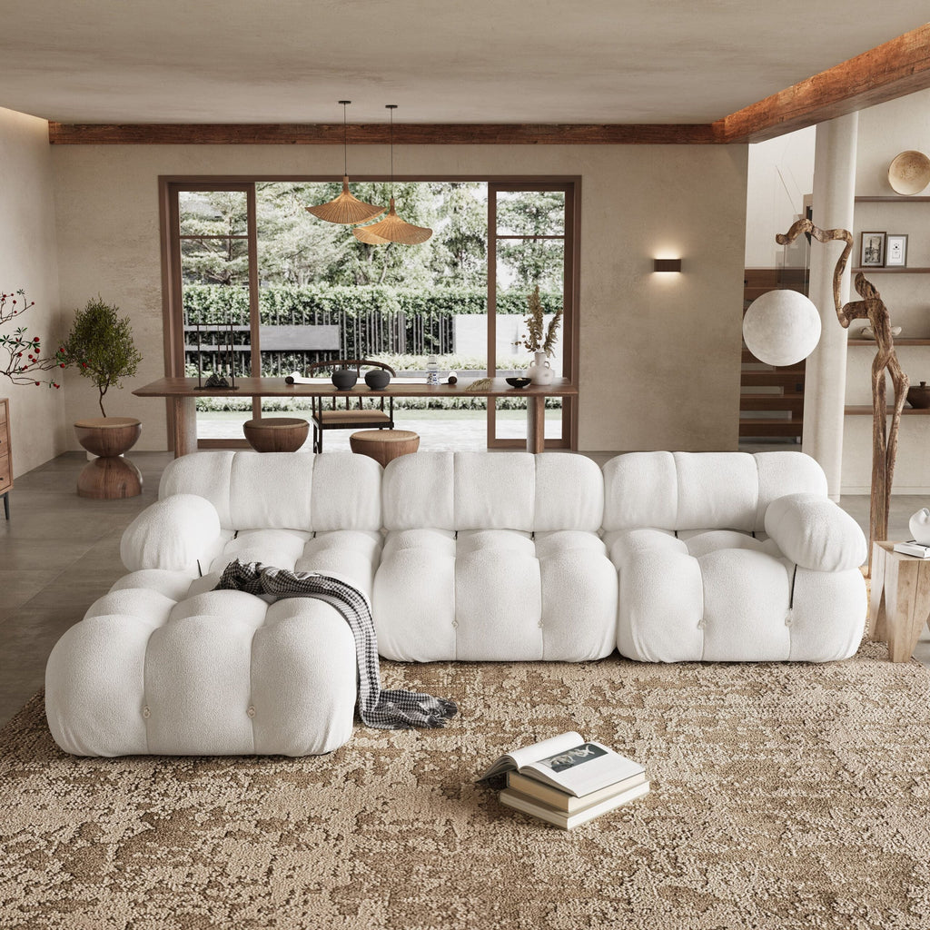 Mario Bellini Boucle Sofa with Ottoman