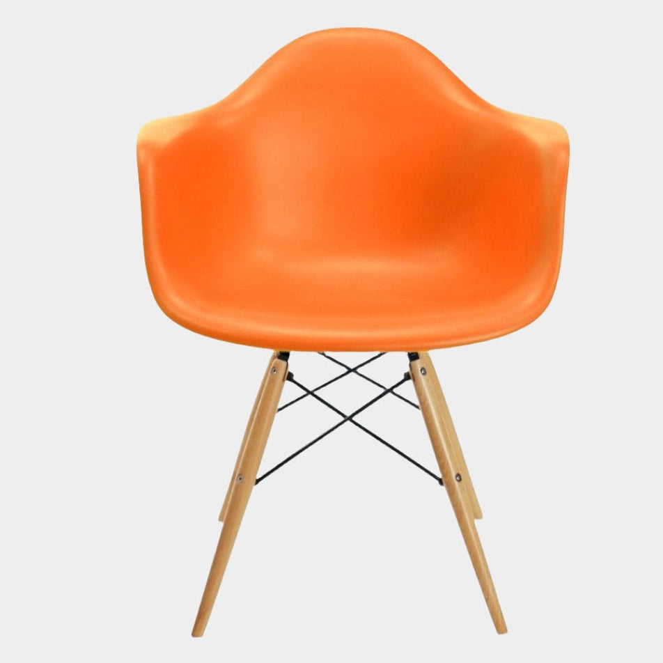 Eames Molded Plastic Armchair (Natural Wood Legs)