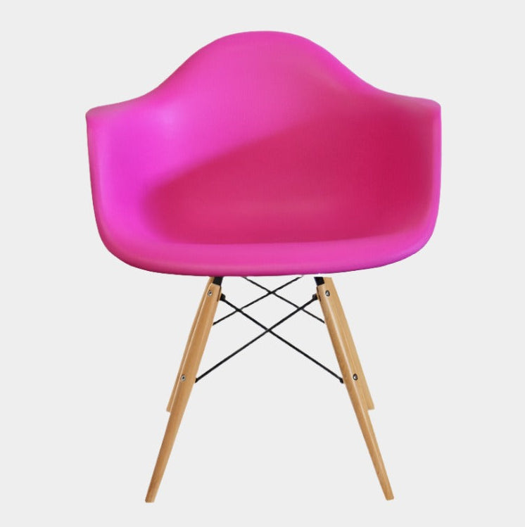 Eames Molded Plastic Armchair (Natural Wood Legs)