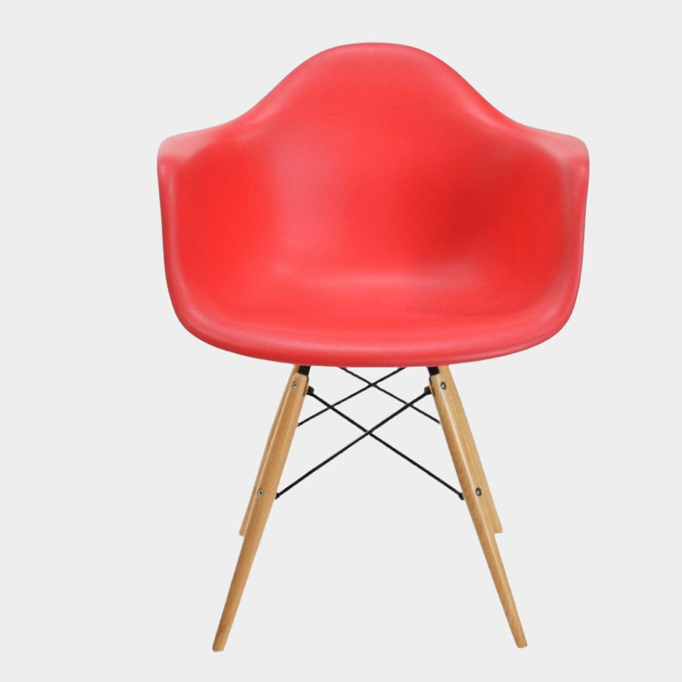 Eames Molded Plastic Armchair (Natural Wood Legs)
