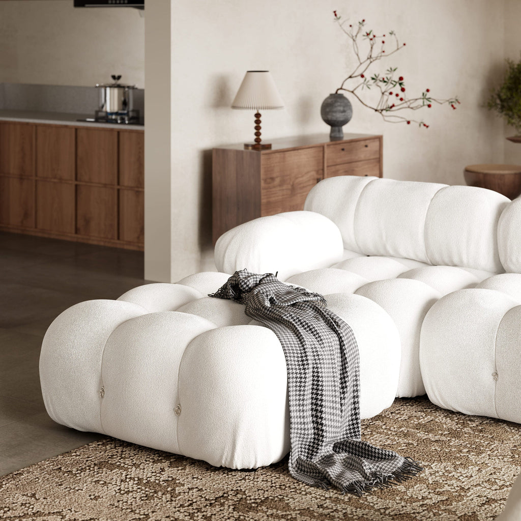 Mario Bellini Boucle Sofa with Ottoman