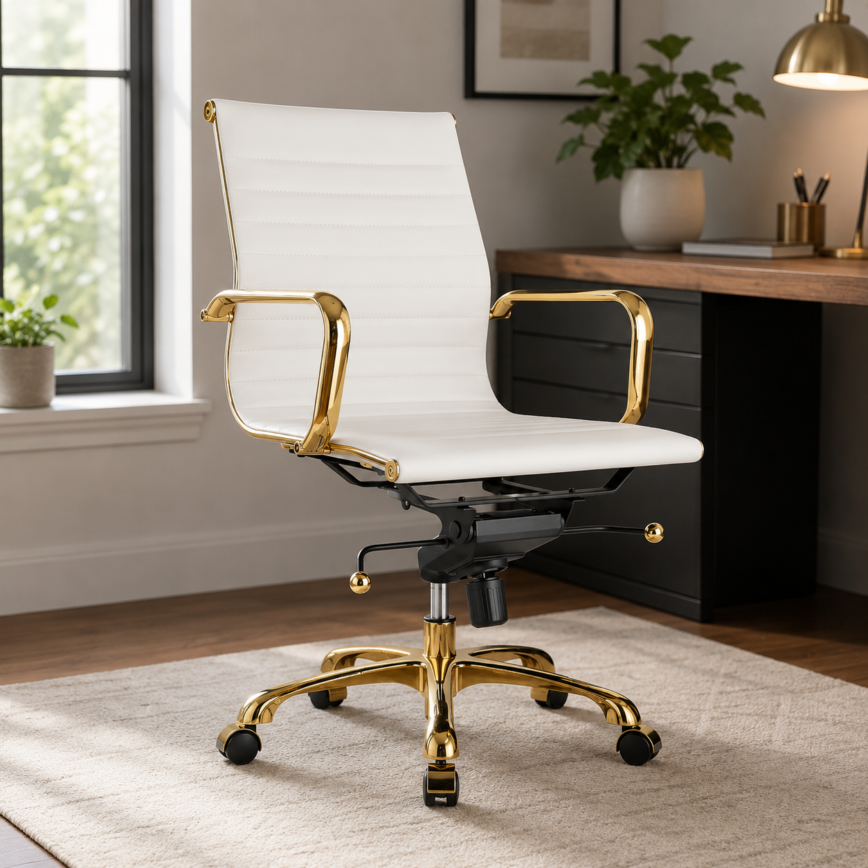 Eames Group Management Chair Gold Frame - Low Back