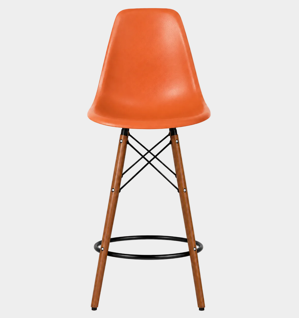 Eames Eiffel Molded Plastic Stool (Walnut Base)