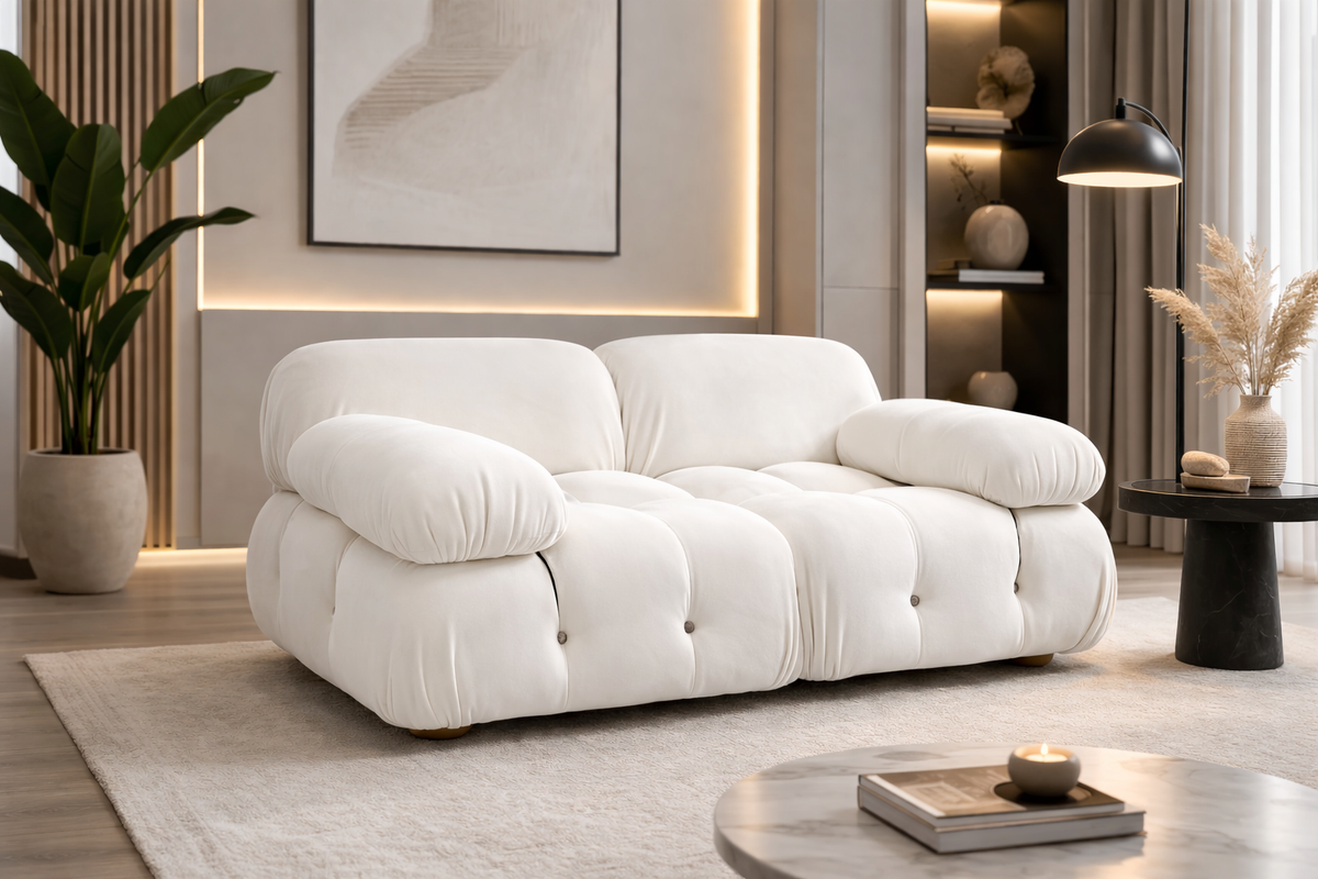 Mario Bellini Two-Seater Velvet Sofa