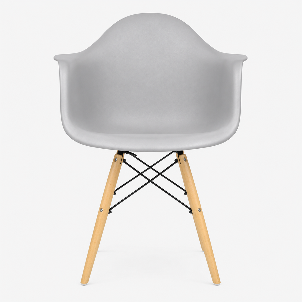 Eames Molded Plastic Armchair (Natural Wood Legs)