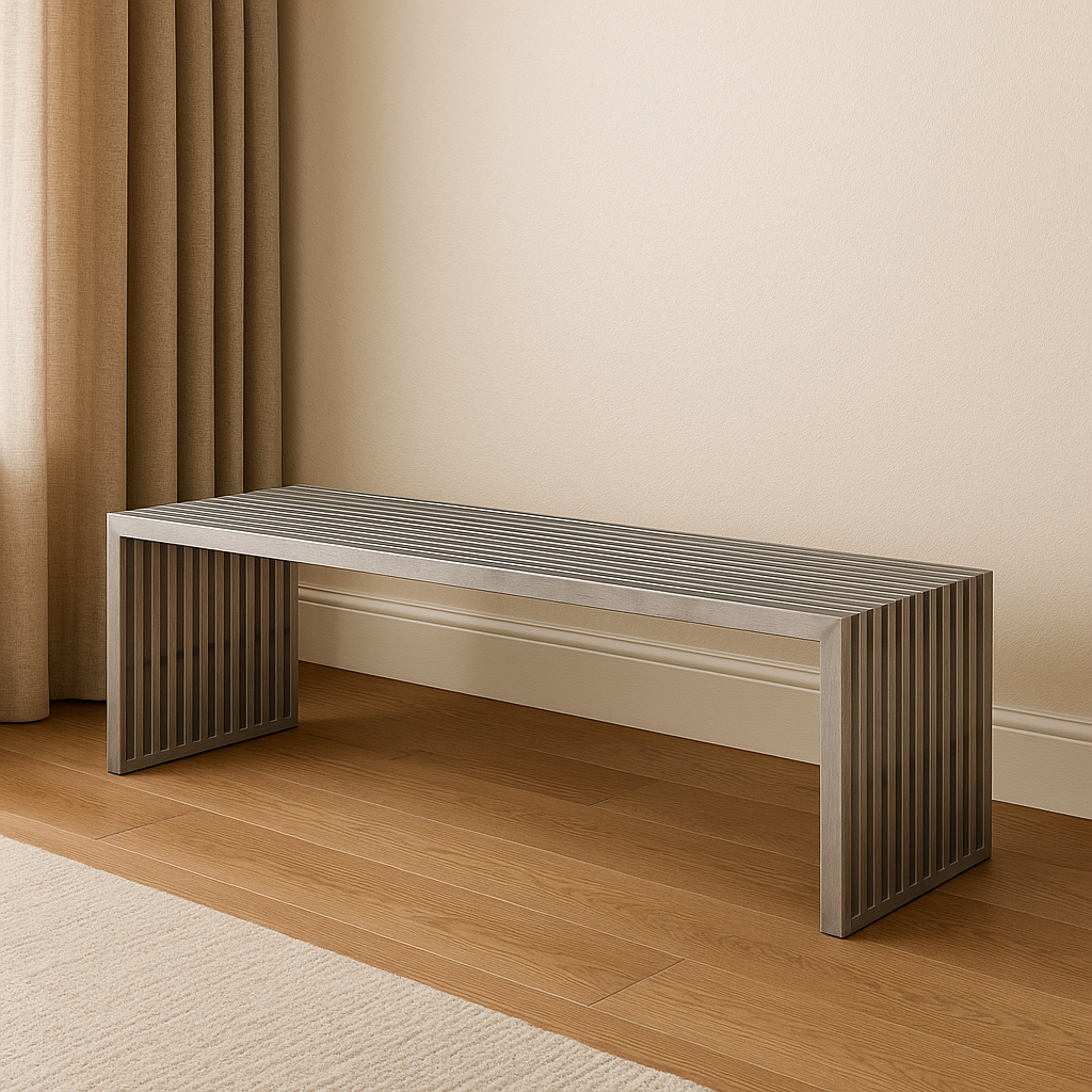 Gridiron Stainless Steel Bench (brushed)