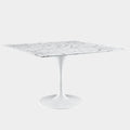 Lippa 48" Square Artificial Marble Dining Table in White