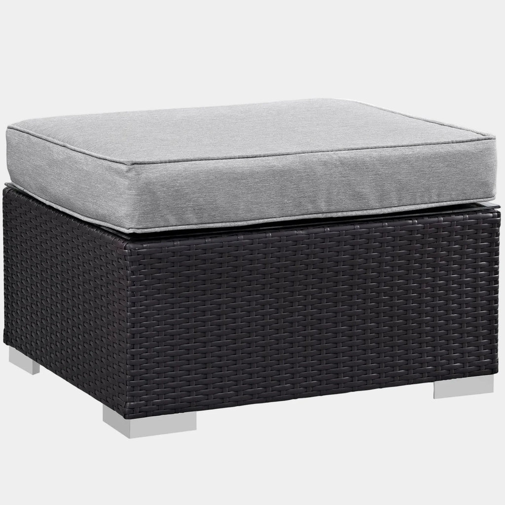 Gather Outdoor Patio Ottoman in Espresso Gray