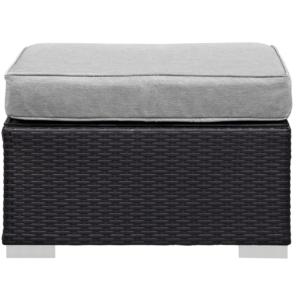 Gather Outdoor Patio Ottoman in Espresso Gray