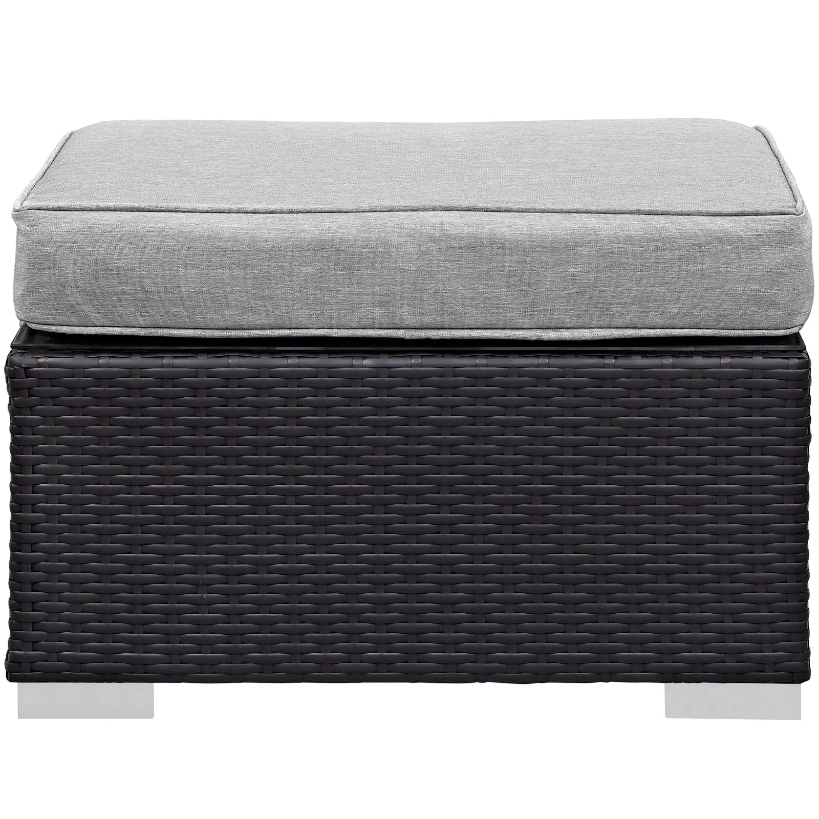 Gather Outdoor Patio Ottoman in Espresso Gray