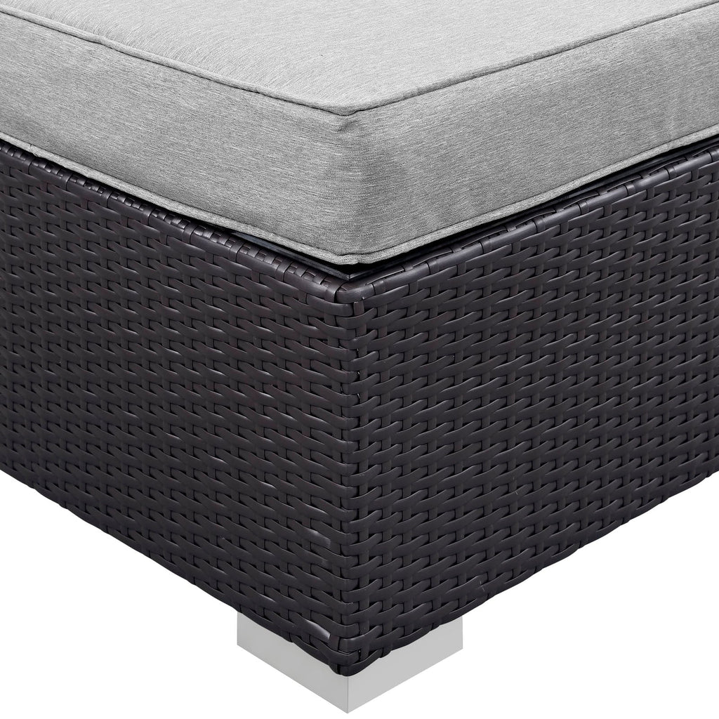 Gather Outdoor Patio Ottoman in Espresso Gray