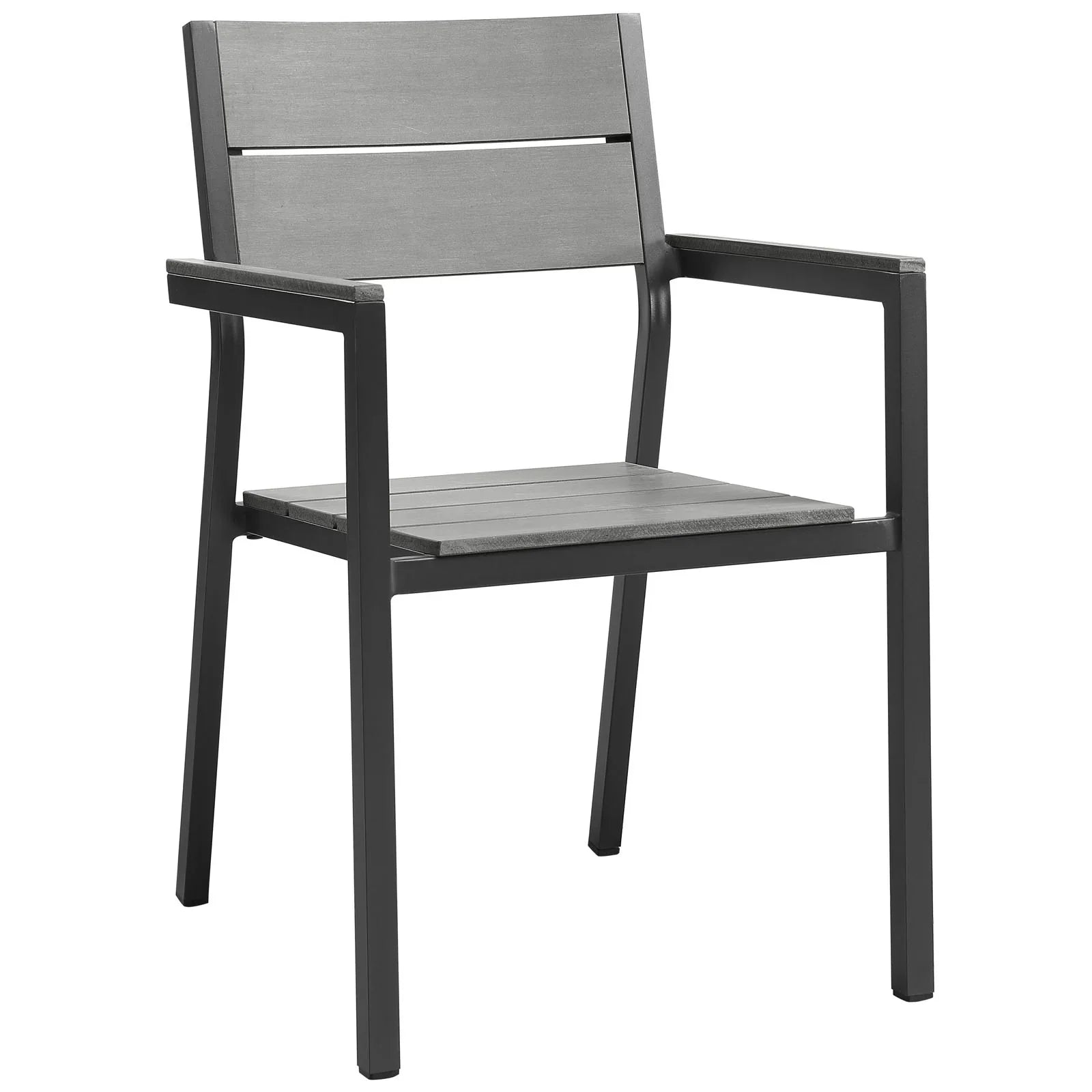 Maine 3 Piece Outdoor Patio Dining Set in Brown Gray