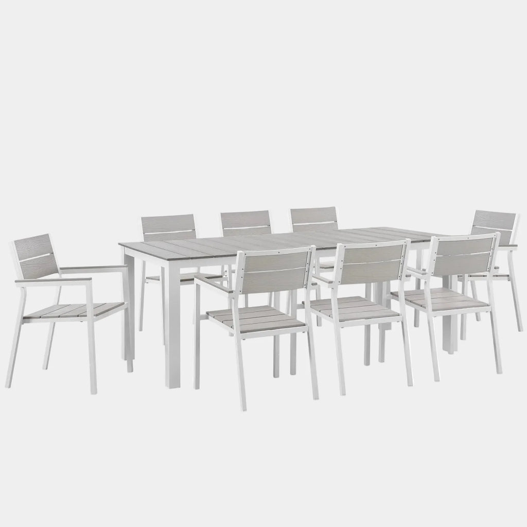 Maine 9 Piece Outdoor Patio Dining Set